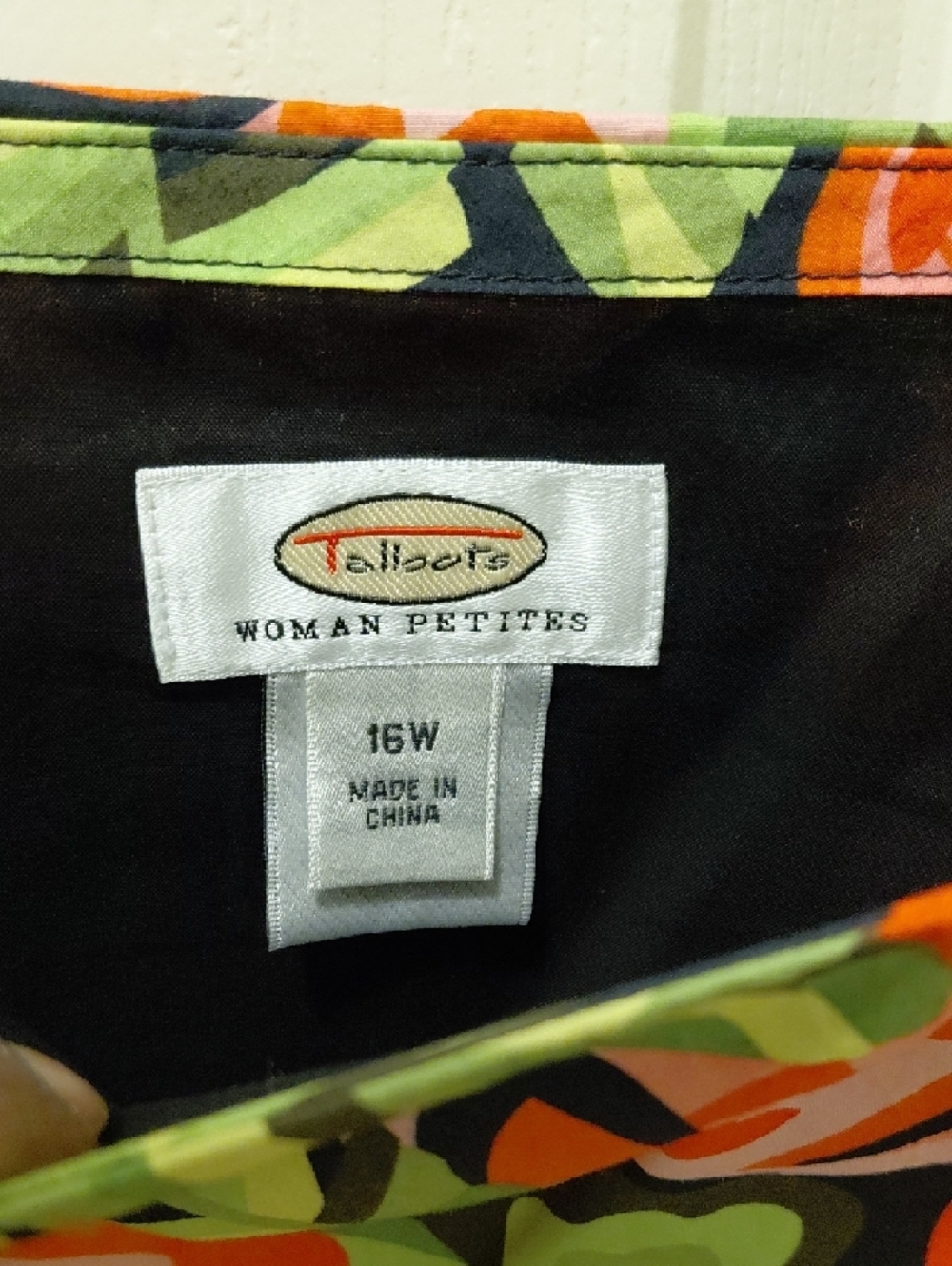 Talbots Green Orange Pink Floral A-Line Skirt - Picture 3 of 6